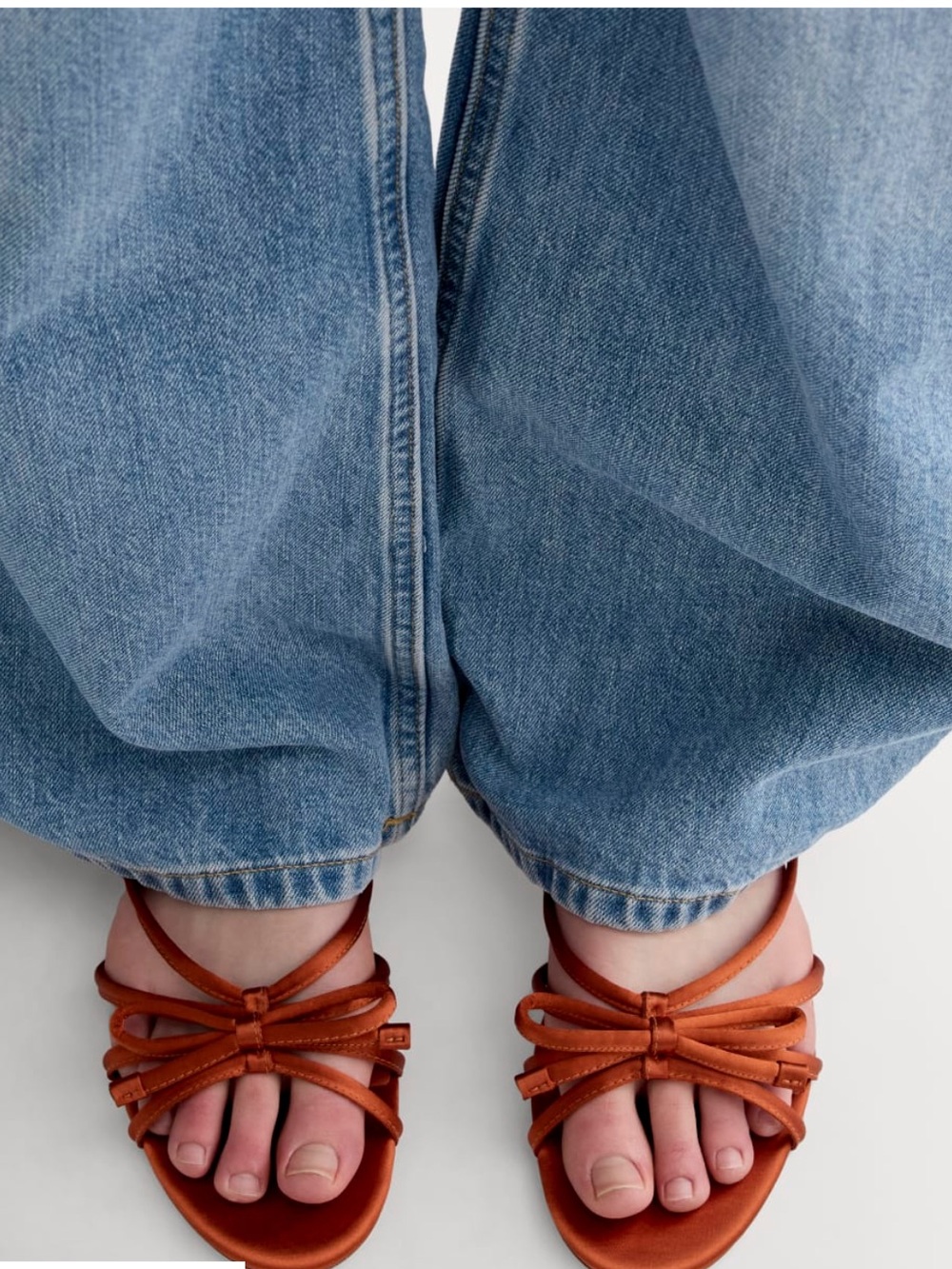 Everlane Deep Amber Satin Knotted Slide Sandals - Picture 3 of 5